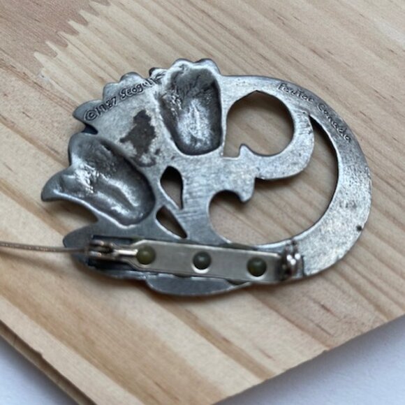 Vintage Pewter Brooch. Signed Seagul 1987. Canada - Picture 3 of 5